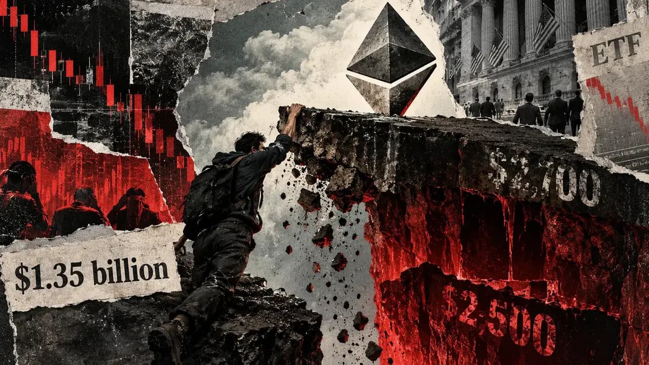 Ethereum falls 6%, leaving $1.35 billion in long bets at risk of liquidation