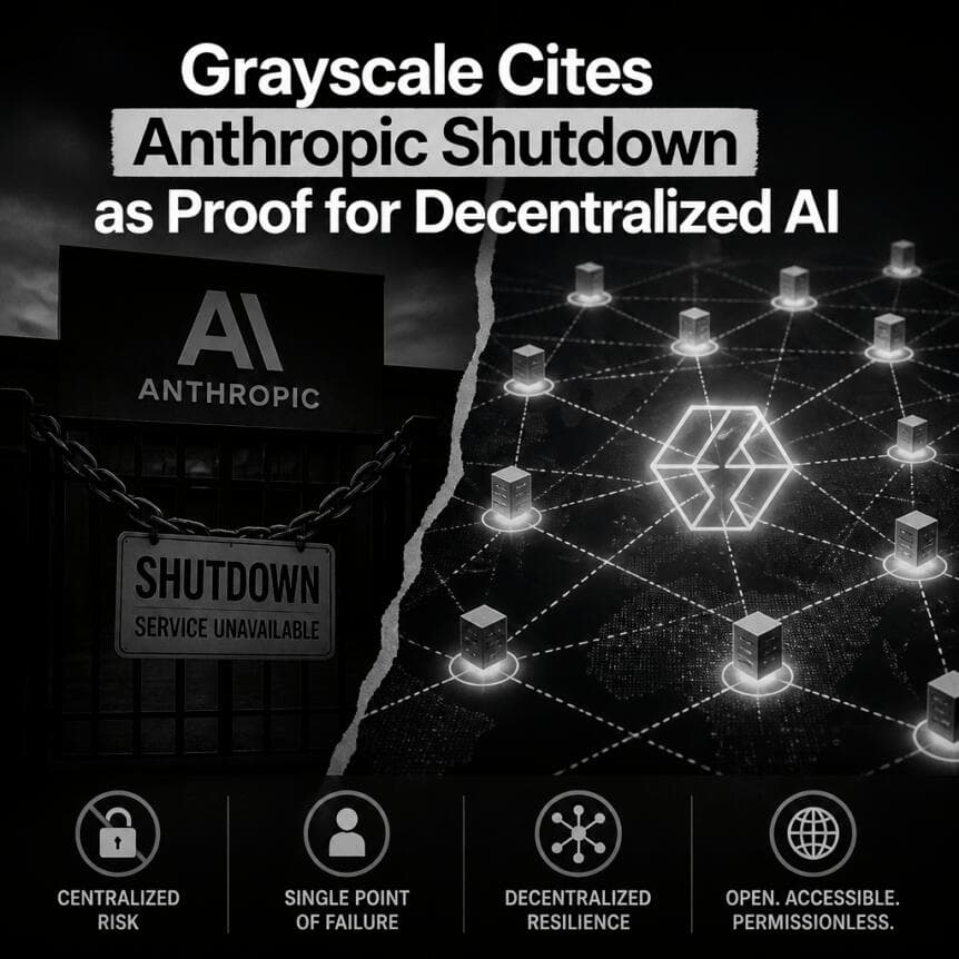 Grayscale Cites Anthropic Shutdown as Proof for Decentralized AI