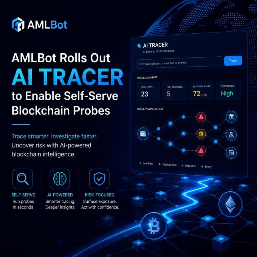 AMLBot Rolls Out AI Tracer to Enable Self-Serve Blockchain Probes