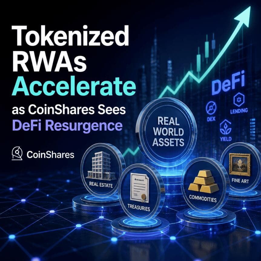 Tokenized RWAs Accelerate as CoinShares Sees DeFi Resurgence